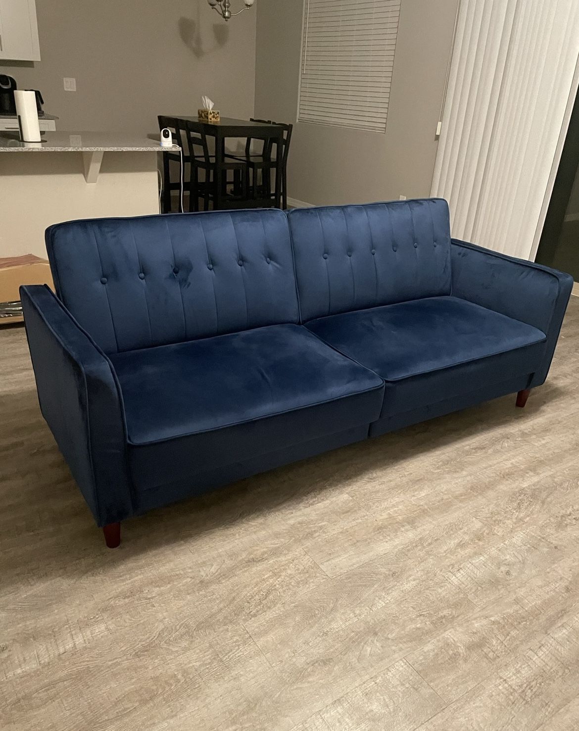 Blue Velvet Futon Couch