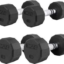 CAP 50 lbs Coated Dumbbell Set, 10LBs x 2 and 15LBs x 2