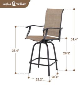 2 Sophia & William Outdoor Swivel Bar Stools
