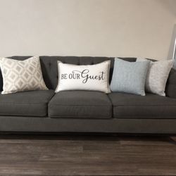 Modern Gray Upholstered Sofa – Excellent Condition