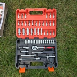 53 Piece 1/4" Socket & Bit Set - Mechanic Tool Kit with Carrying Case