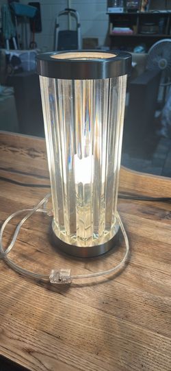 Elegant Accent Crystal Table Lamp – Silver Base, Tall 13 In. 