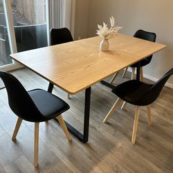 67” Table with 4 Chairs