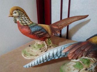 Vintage Andrea Ceramic Pheasant Bird Figurines

