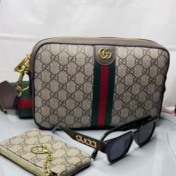 Gucci Bag, Wallet, And Glasses Set 