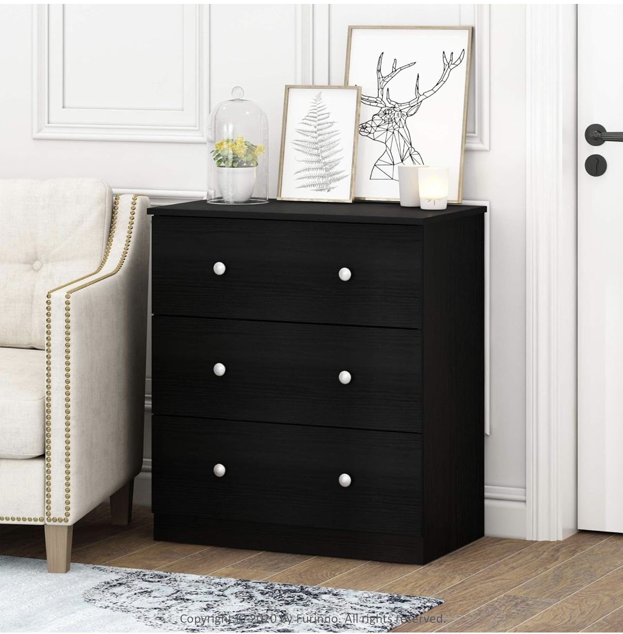 Brand New Tidur Simple Design Dresser, 3-Drawer Knob, Americano