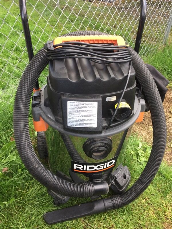 Used Ridgid WD19560 6.5HP 16 gallon wet/dry stainless steel shop vac