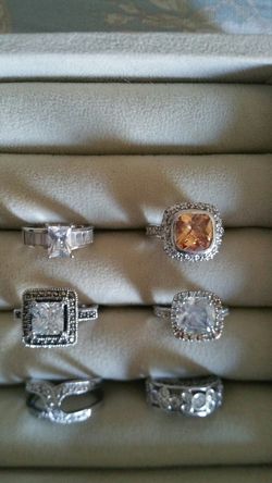 Beautiful marked 925 sterling silver rings size 7 and 8