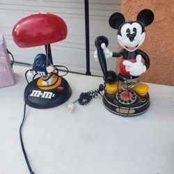 Vintahe M&M Lihgt  and MICKEY Mouse Phone