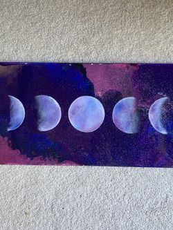 Hand Painted, Moon Phase Painting 
