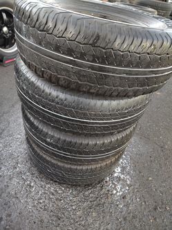 4 Dunlop tires size 265-70-18 all 4 for $160 free installation and balance