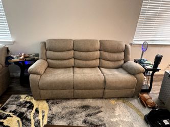 3-Piece Reclining Sofa Set with Console & Cup Holders - Like New
