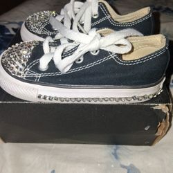 Black and White bedazzled Converse
