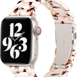 NEW! Apple Watch Band, Resin w/ Stainless Steel Buckle (See Details)