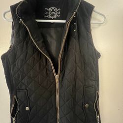 Womens Quilted Black Vest Jacket