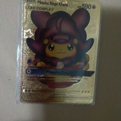 2020 POKEMON GOLD FOIL PIKACHU MEGA ALTARIA TAG COSPLAY HP590 .