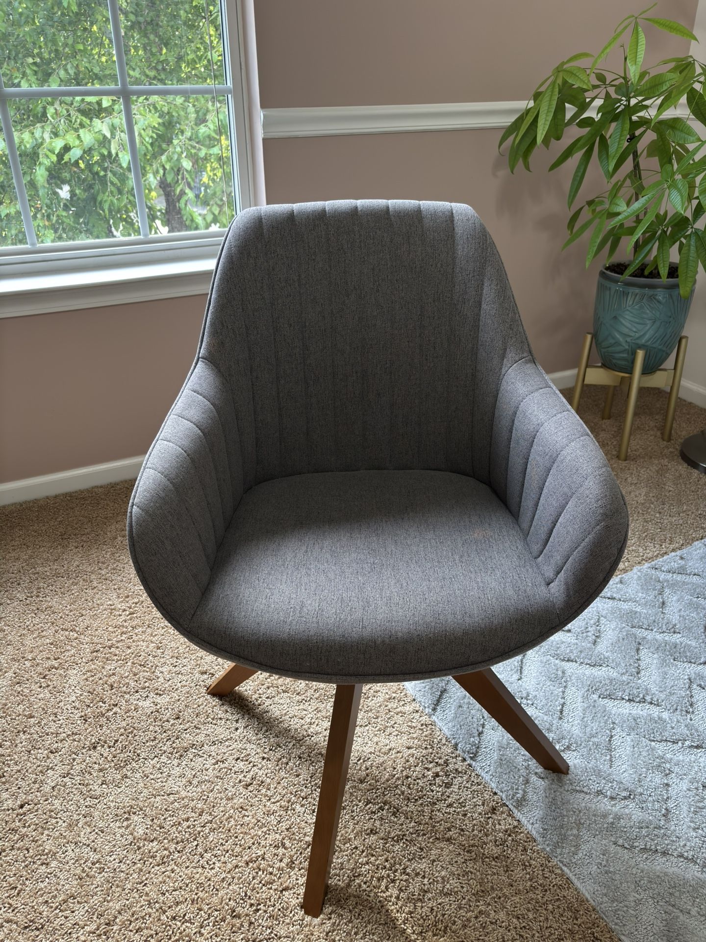 Gray Accent Chair, Modern Desk Chair, Swivel