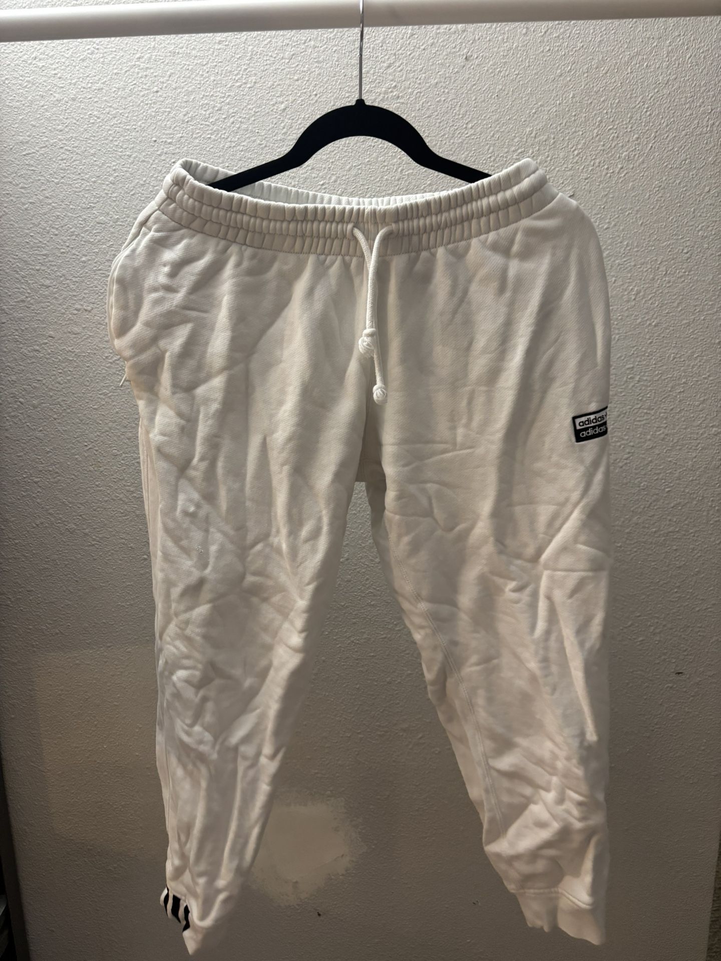 White Adidas Sweatpants Size Medium