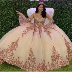 Rose Gold And Champagne Quince Dress