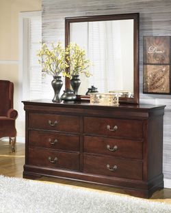 Beautiful cherry dresser and mirror!