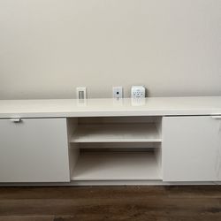 White Coated Entertainment Stand