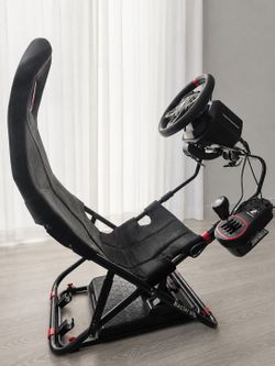 RACGTING Racing Simulator Cockpit for G920 G29 G923, Foldable Racing Simulator for Thrustmaster T248X T248 T300 T150 458 TX PS5 PS4 PC (Black)