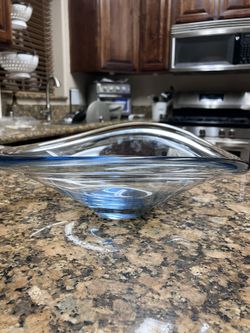 Mid Century Modern Vintage 1950’s Holmegaard Glass Selandia Low Bowl by Per Lutken