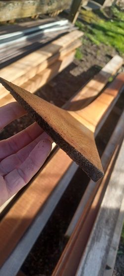 Cedar beveled siding. New. Eight pieces see description hard to find