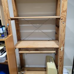 Tall Shelf With Pull Out Desk Tray