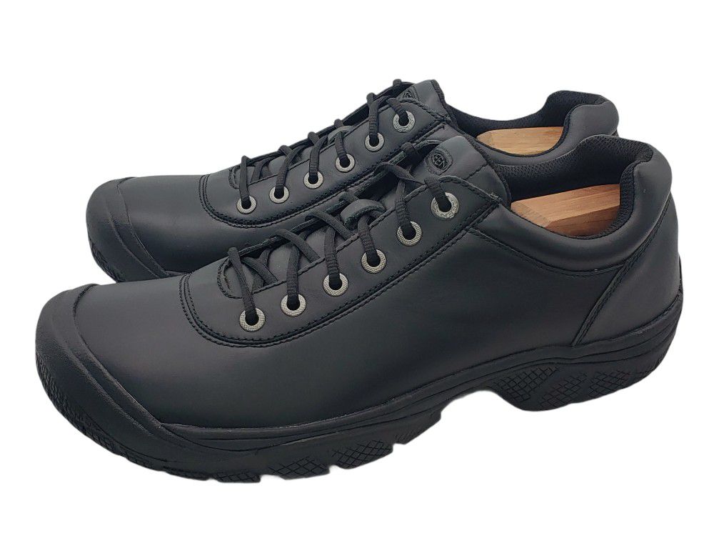 Keen Men's Utility Dress Oxford Black Leather Work Shoe Size 14 Non-Slip Sneaker