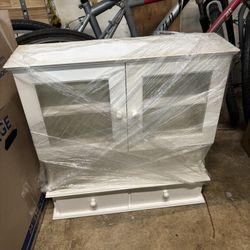 Bathroom Shelving With Cabinets And Two Drawers