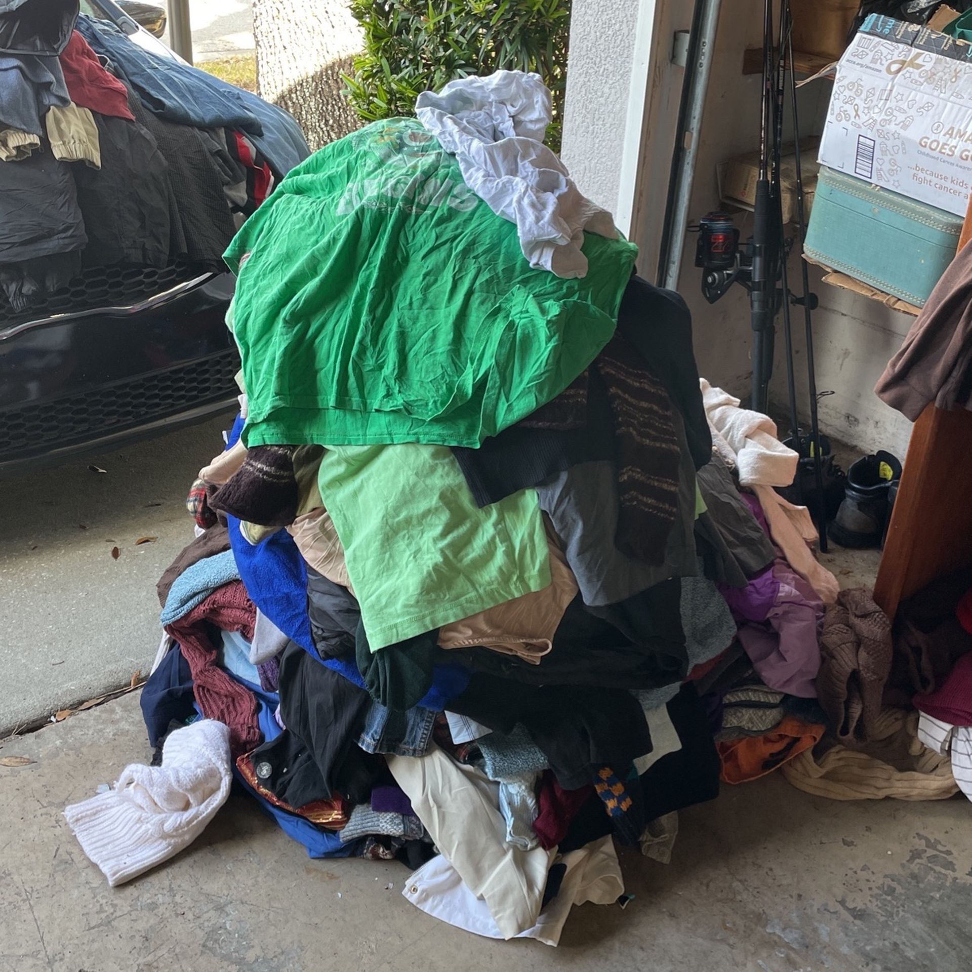 Pile Of Men’s And Women’s Clothes