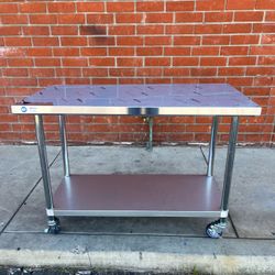 Stainless Steel Work Table w/ Galvanized Steel Undershelf 24” x 48” NSF approved