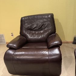 Top Grain Dark Brown Leather Recliner