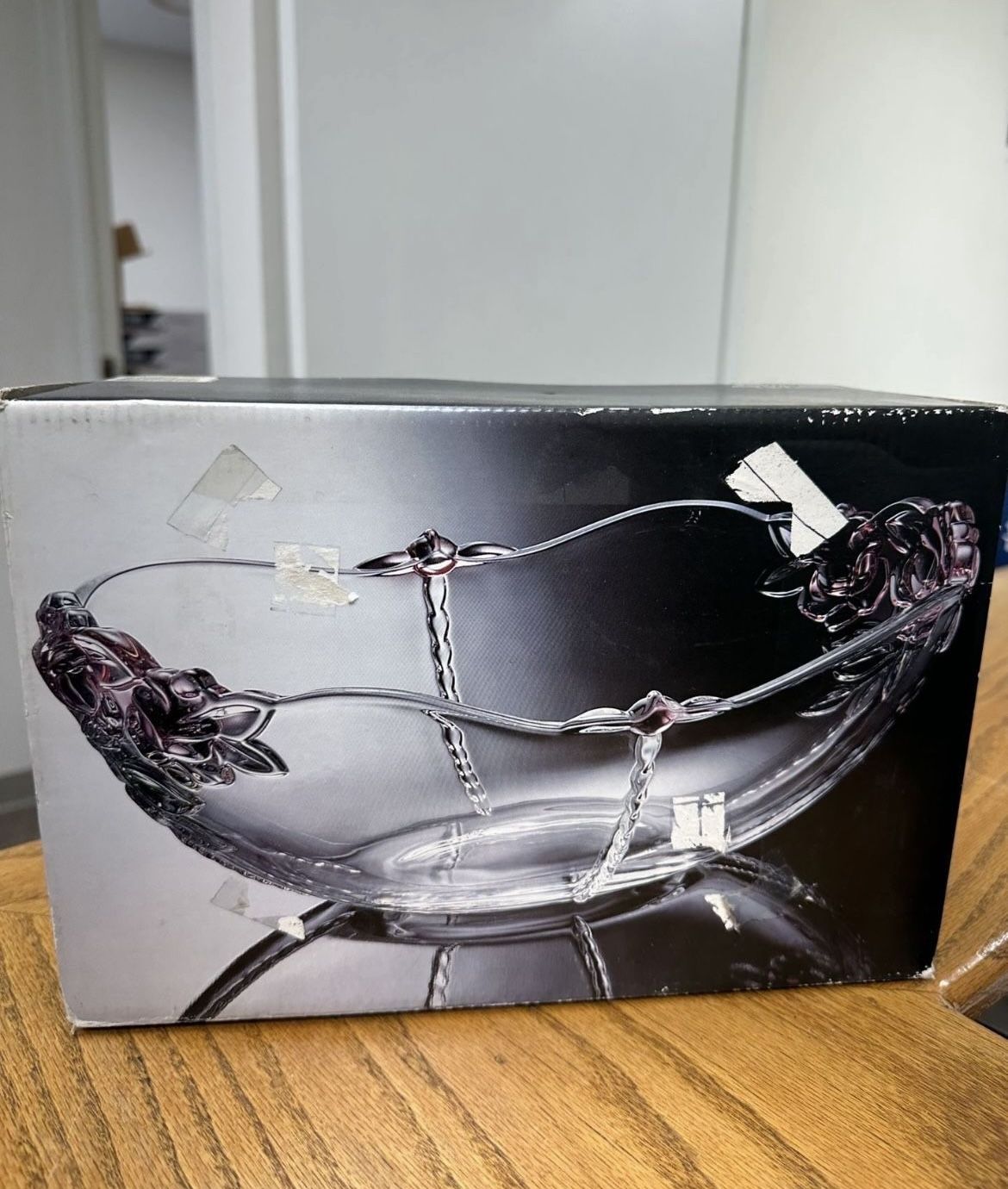 Floral Glass/Crystal Serving Bowl