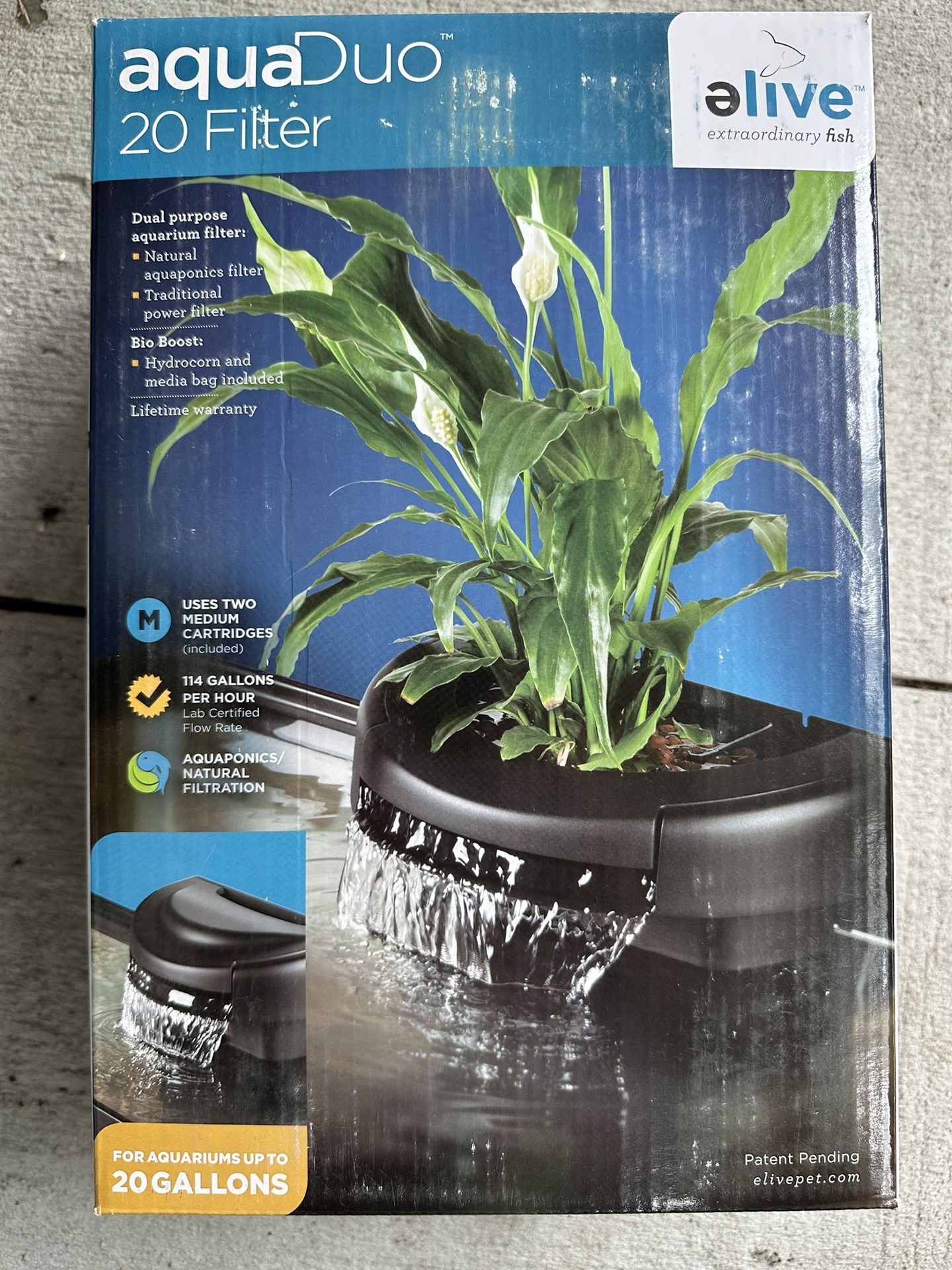 Elive Aqua Duo Aquarium/ Fish Tank Filter 20 Gallons