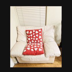 Matching Italian Leather Couch And Sofa Chair Real Leather, Delivery Possible 