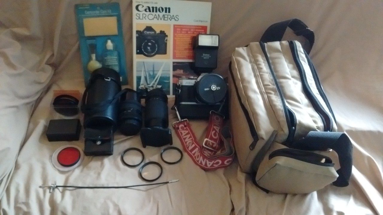 Canon A-1 Programmable Camera w/accessories