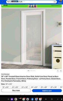 Ark Design 36x80 Frosted Glass Interior Door Slab 2 available