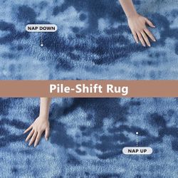 6x9 Washable Area Rugs for Bedroom Living Room, Low Pile Thin Ultra Soft Shag Rug, Non-Slip Carpet Indoor for Home Decor (Tie-dye Teal)