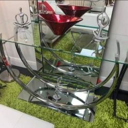 Glass/Chrome Console Table