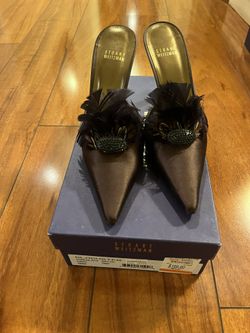 Stuart Weitzman, Brown Satin Sandals, 61/2