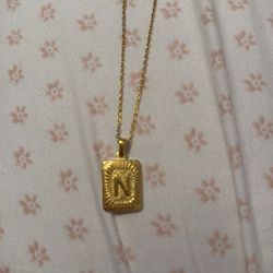 18K Gold Initial Letter Necklace 