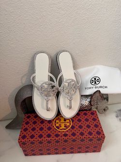 White tory burch sandals for women