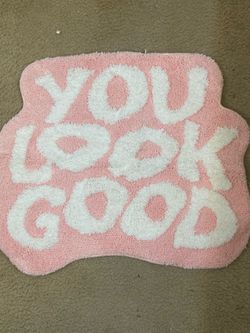 You Look Good Bath Mat - Cute Light Pink Bathroom Rugs Non Slip Washable,