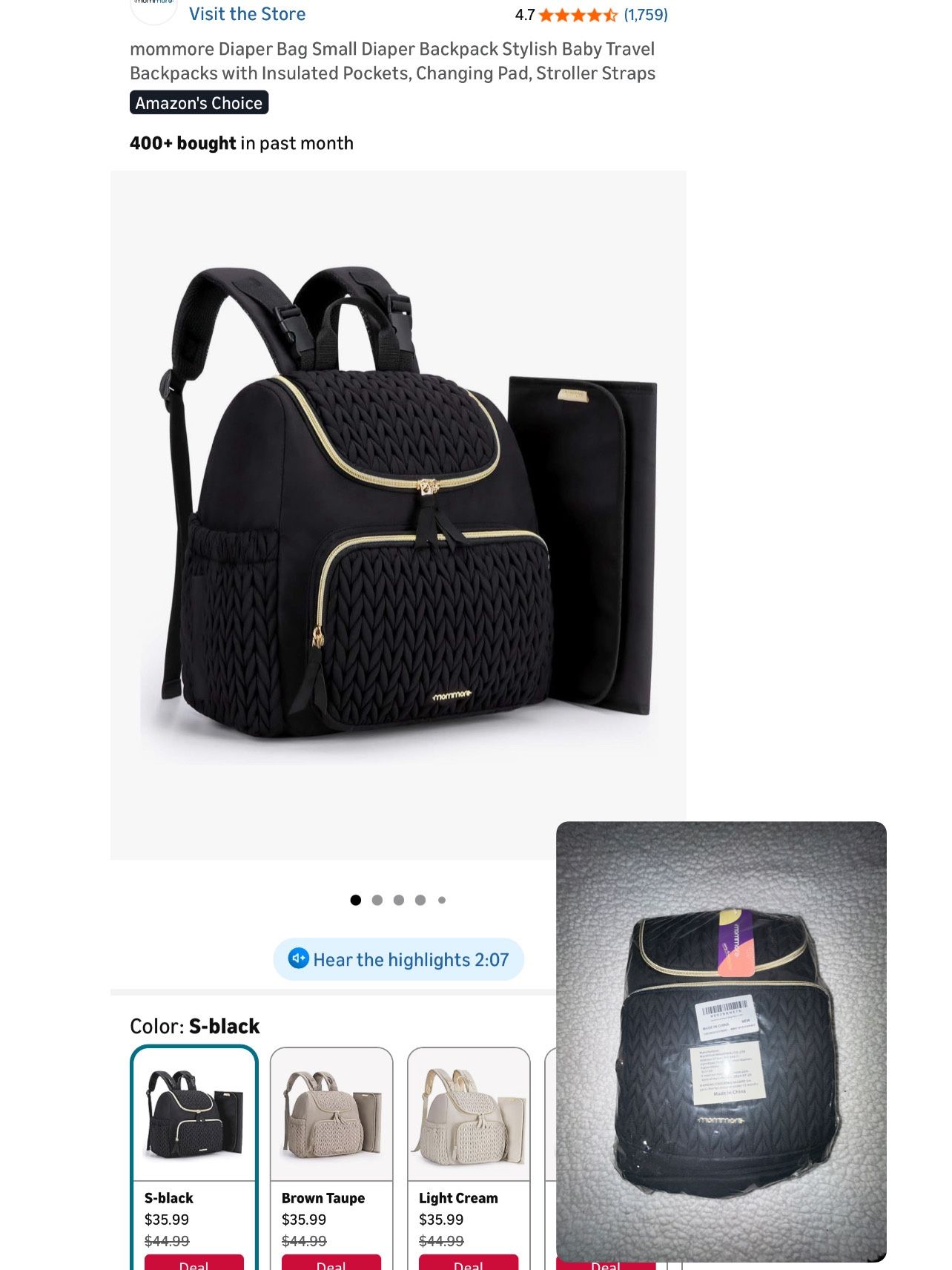 Mommore Diaper Bag