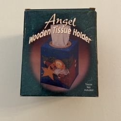 Angel Wooden Tissue Holder NEW