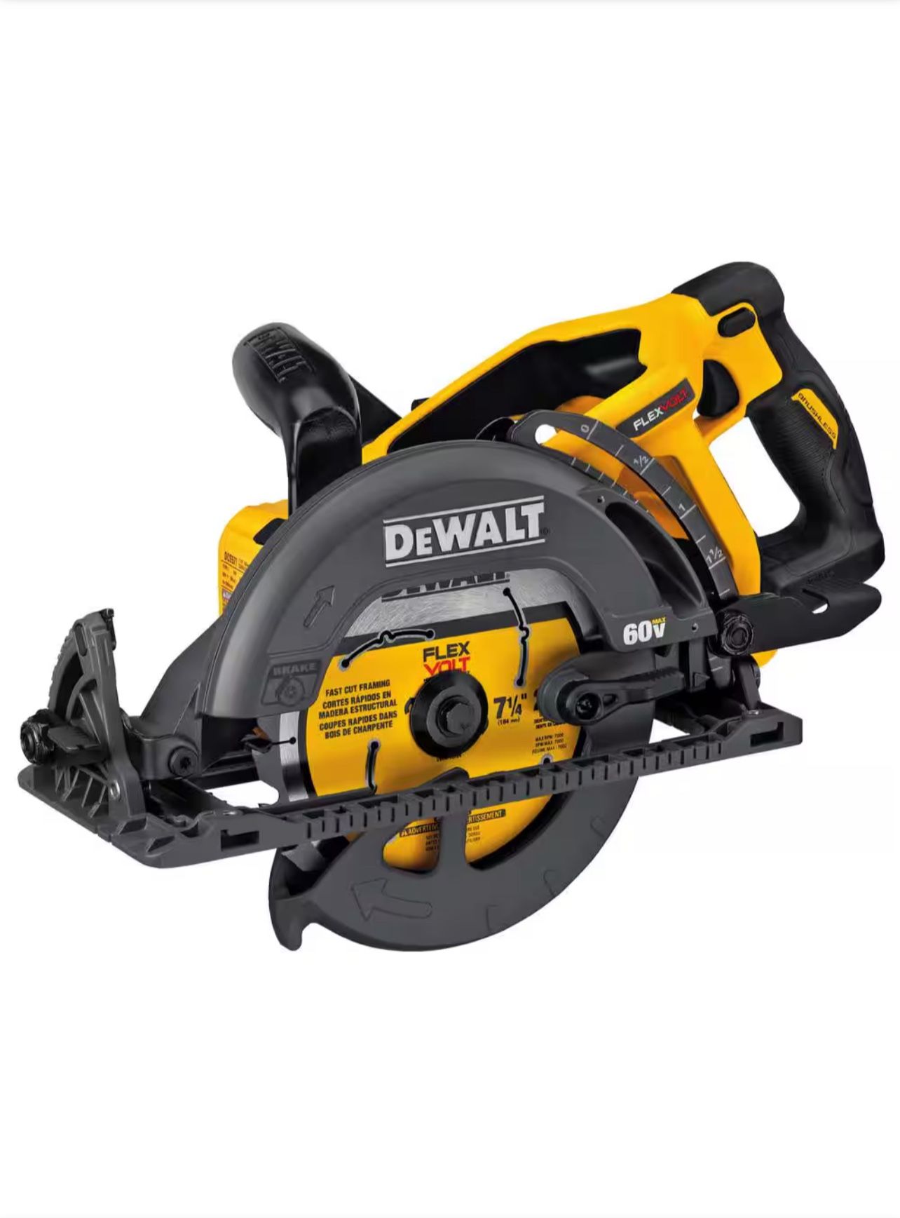 DeWalt FLEXVOLT 60v 7-1/4in. Cordless Brushless Wormdrive Circular Saw (DCS577B)