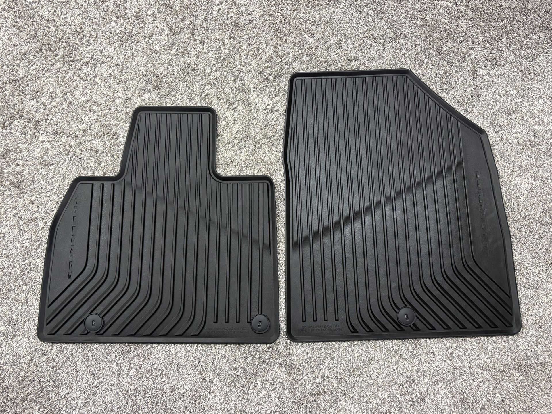 KIA 'Telluride' Black Rubber OEM Front Floor Mats (2020-2024)