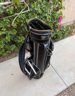 Vintage MacGregor Leather Black Golf Bag